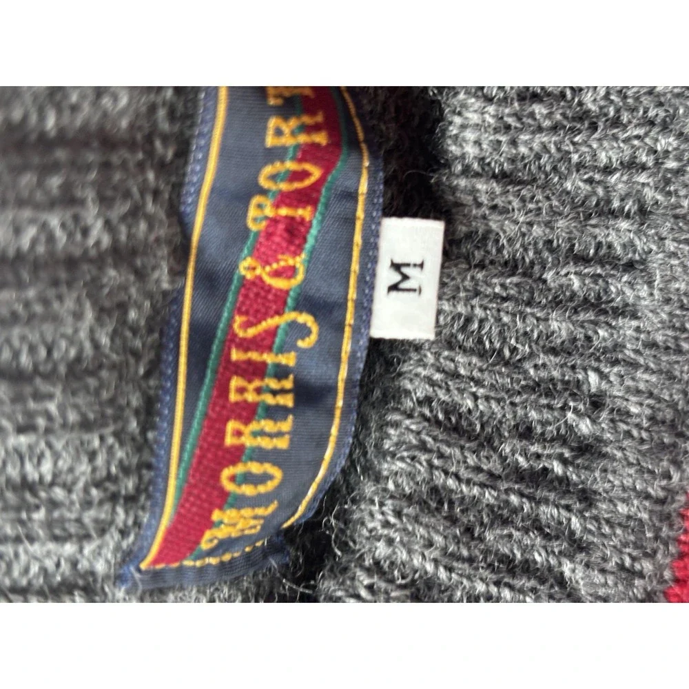 Vintage Morris & Porter Sweater Mens Medium Multicolor Argyle Wool Crewneck 80s